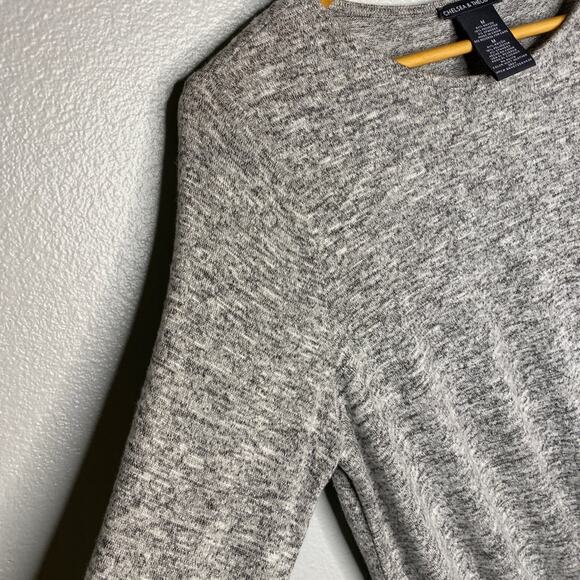 Chelsea & Theodore Black Gray Marble Sweater Medium - Picture 4 of 6